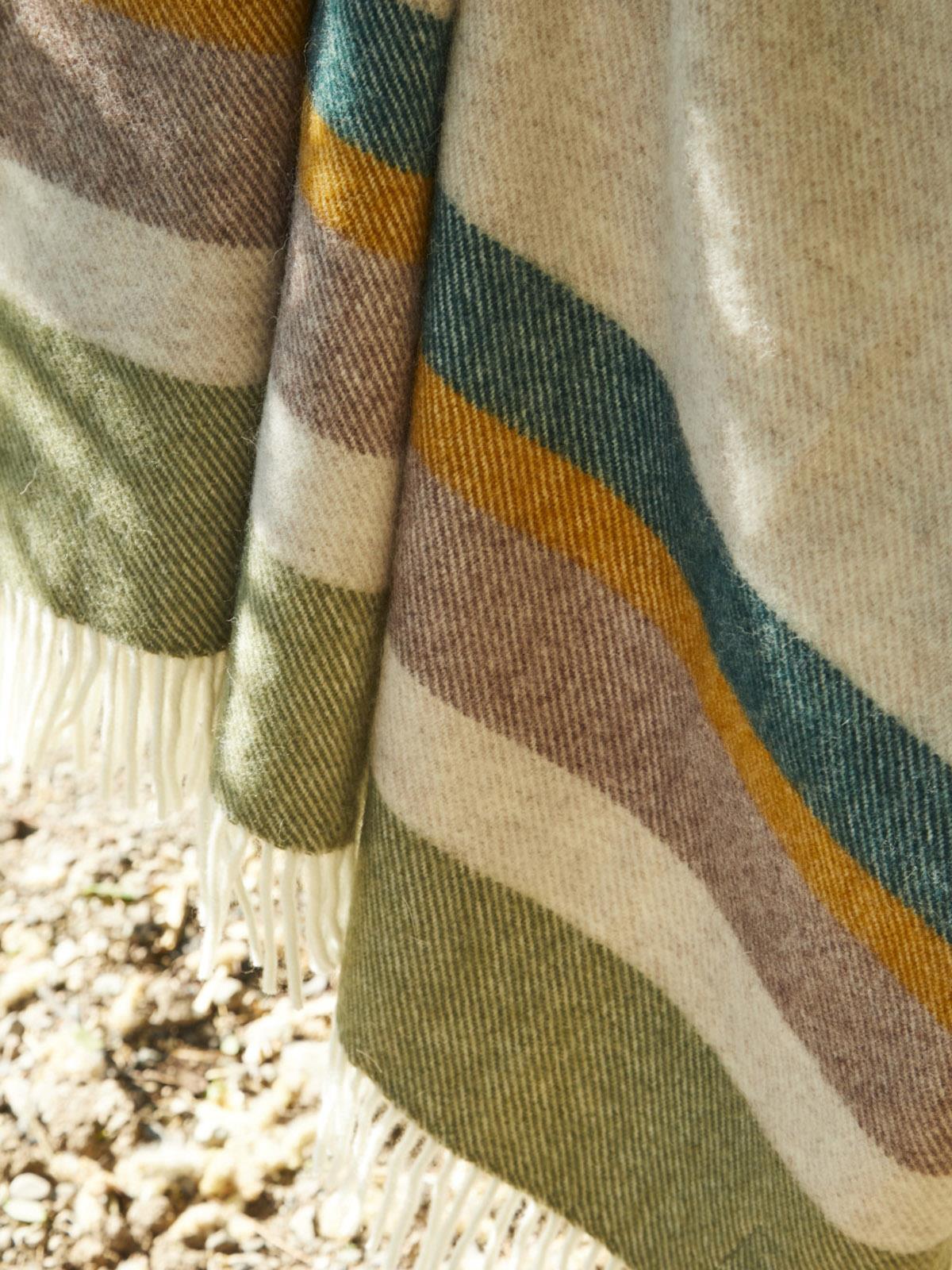 Alaska Stripe Pure New Wool Throw - Earth - Image 3
