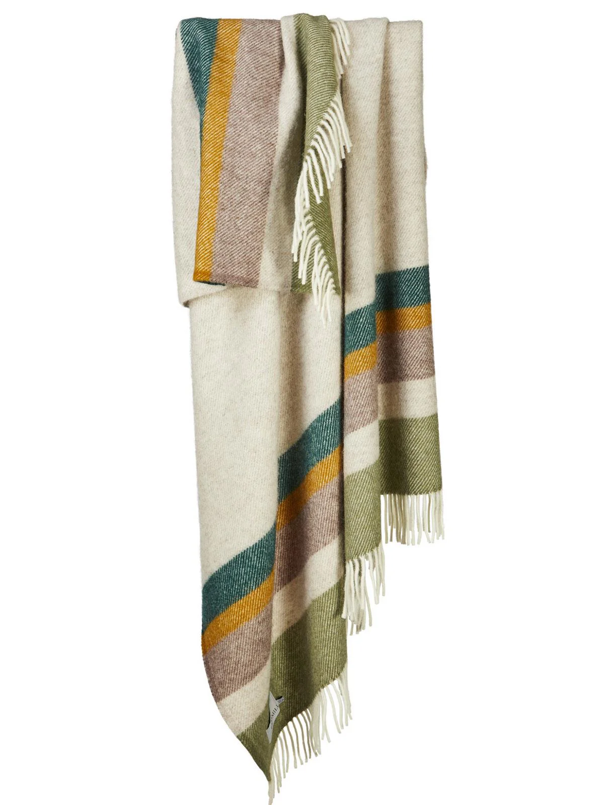 Alaska Stripe Pure New Wool Throw - Earth - Image 6