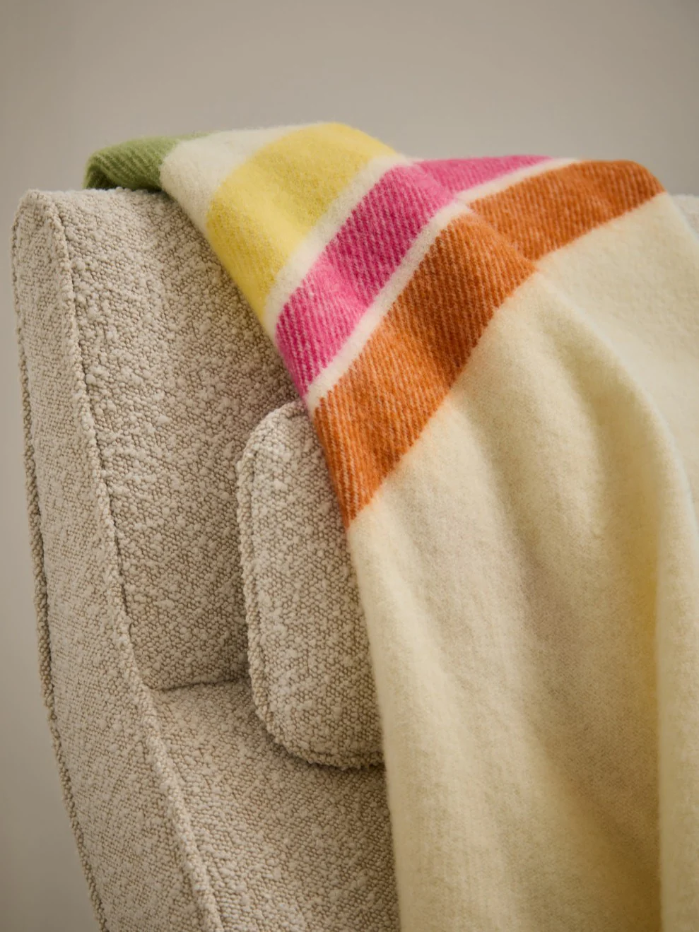 Alaska Stripe Pure New Wool Throw - Petal - Image 4
