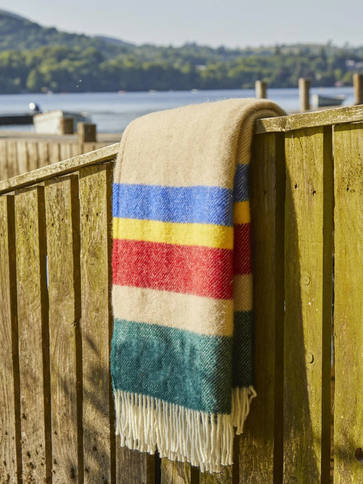 Alaska Stripe Pure New Wool Throw - Pop - Image 3