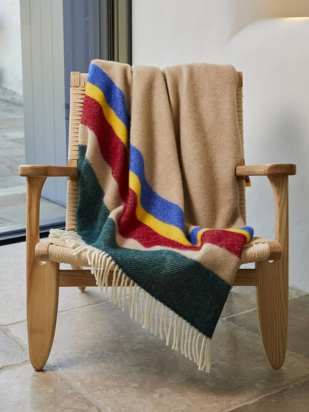 Alaska Stripe Pure New Wool Throw - Pop - Image 4