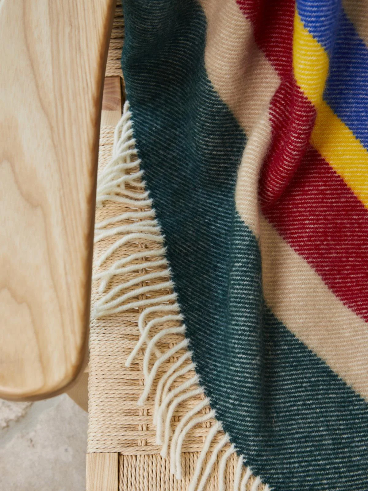 Alaska Stripe Pure New Wool Throw - Pop - Image 5