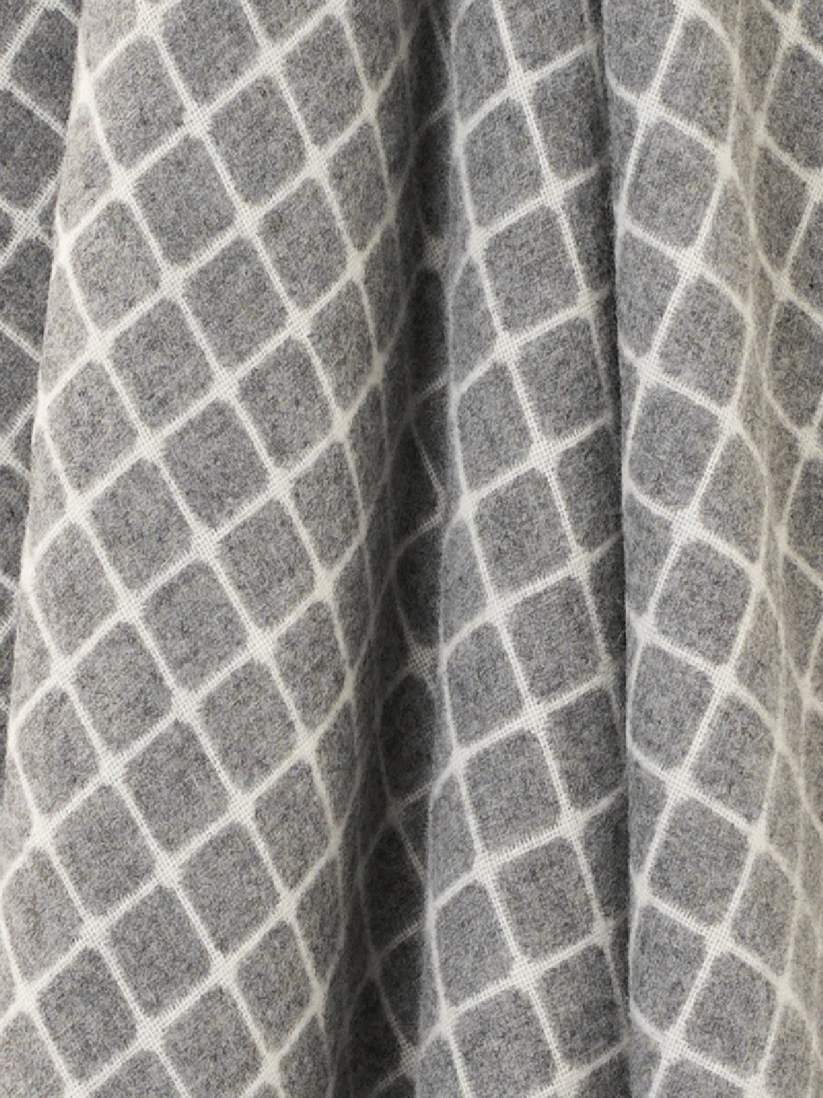 Athens Check Merino Lambswool Throw - Grey - Image 3