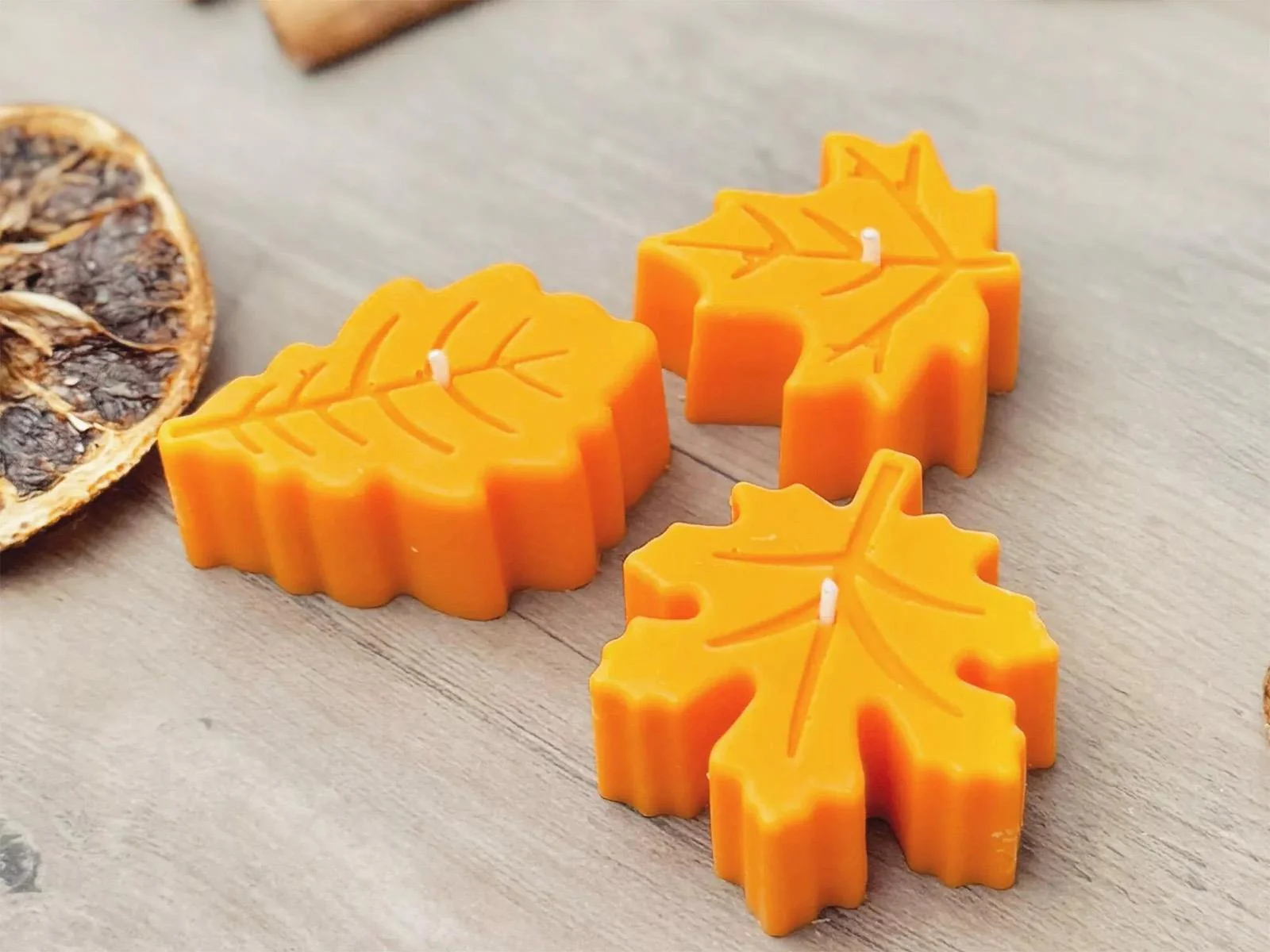 Autumn Leaf Tea Light Candles - Image 5
