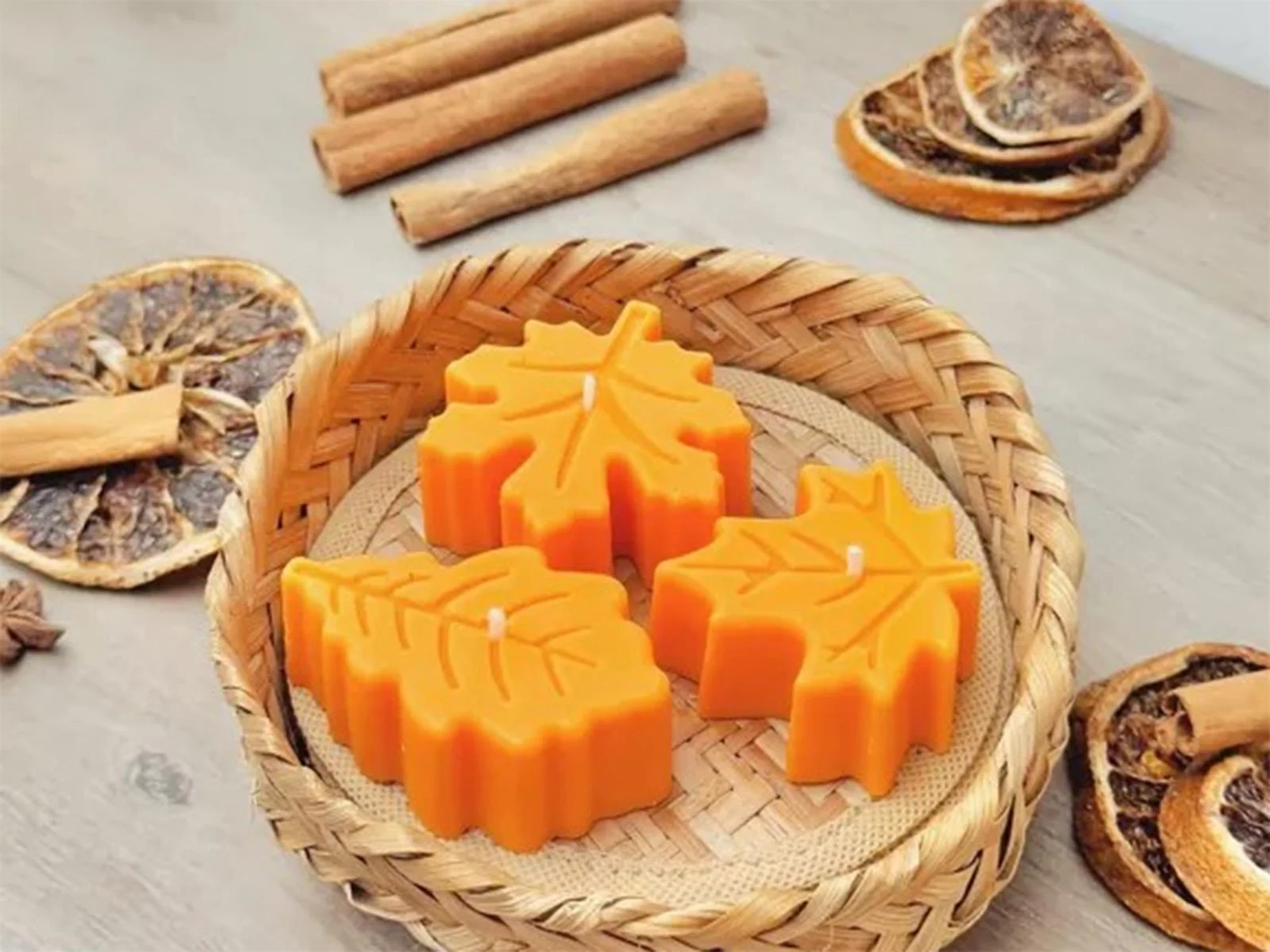 Autumn Leaf Tea Light Candles - Image 6