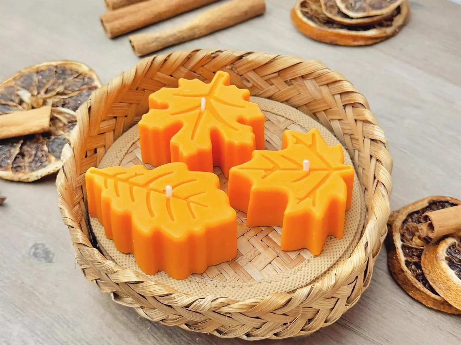 Autumn Leaf Tea Light Candles - Image 3