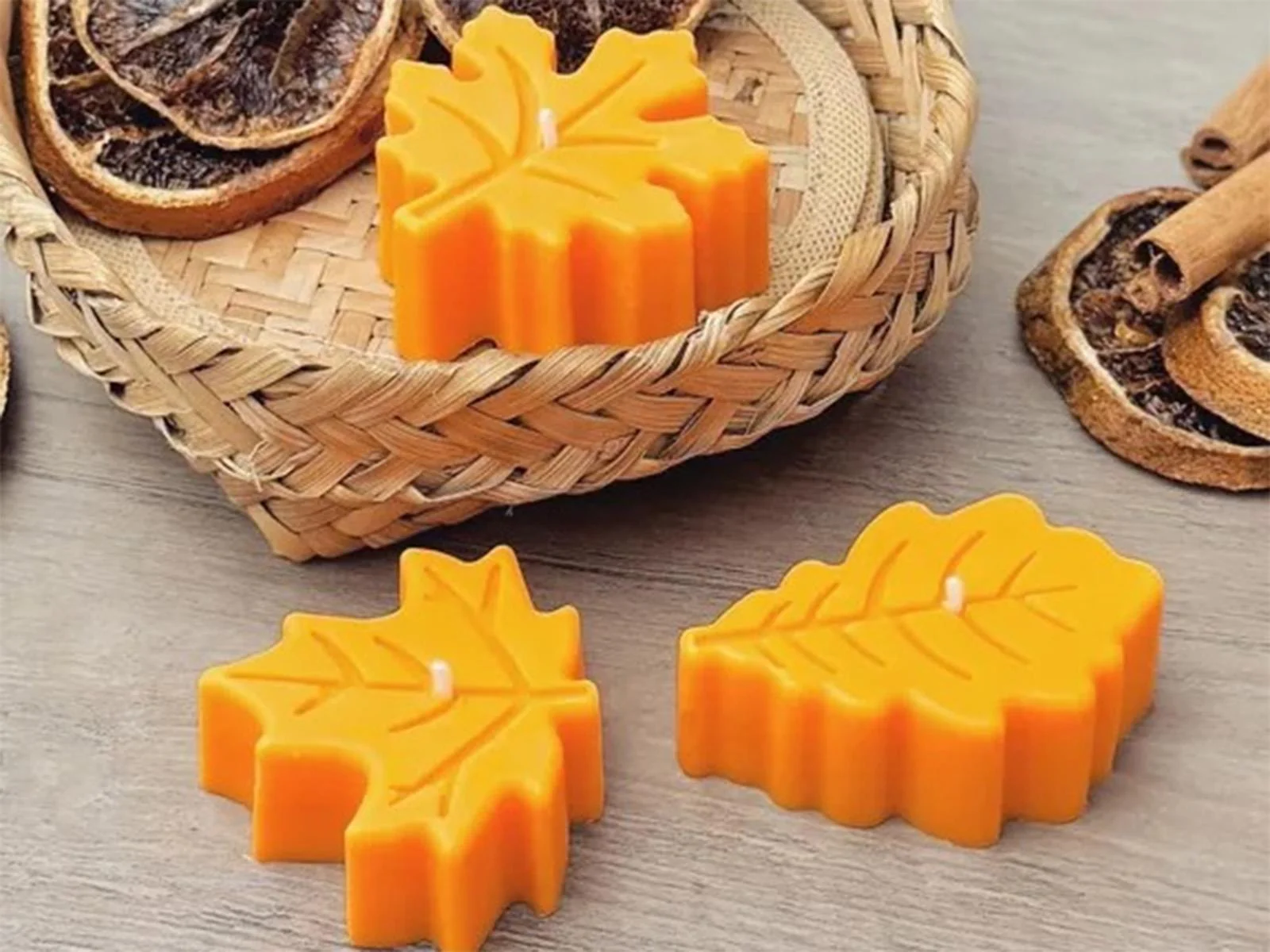 Autumn Leaf Tea Light Candles - Image 4