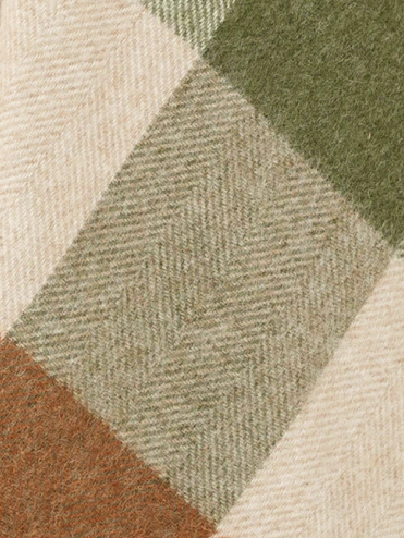 British Wool Block Check Throw - Terracotta/Green - Image 6