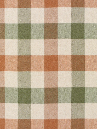 British Wool Block Check Throw - Terracotta/Green - Image 7