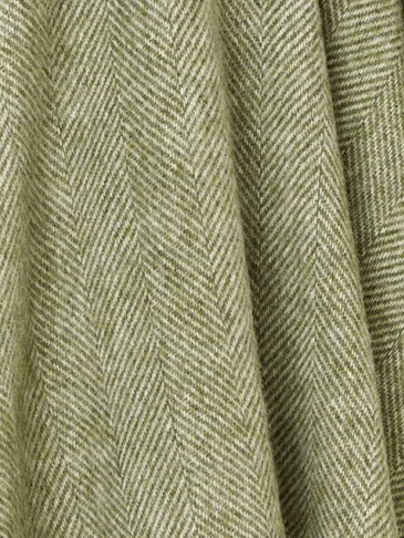 British Wool Herringbone Throw - Green - Image 4