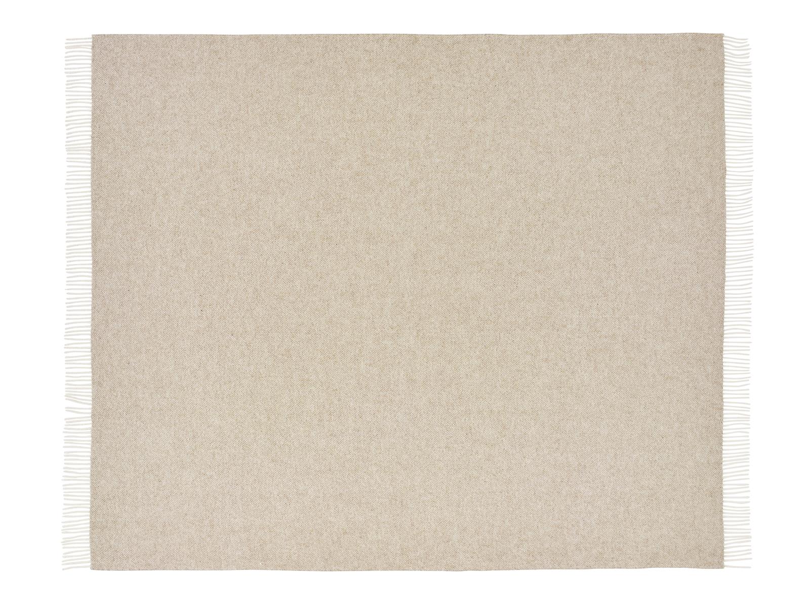 British Wool Herringbone Throw - Natural - Image 2