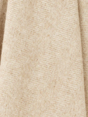 British Wool Herringbone Throw - Natural - Image 4