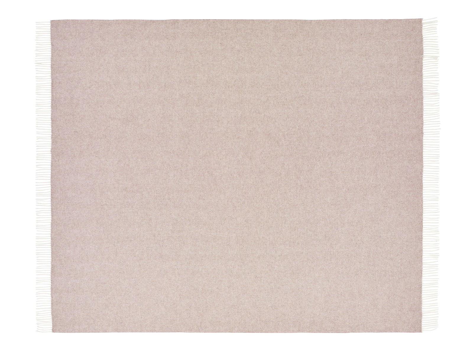 British Wool Herringbone Throw - Pink - Image 2