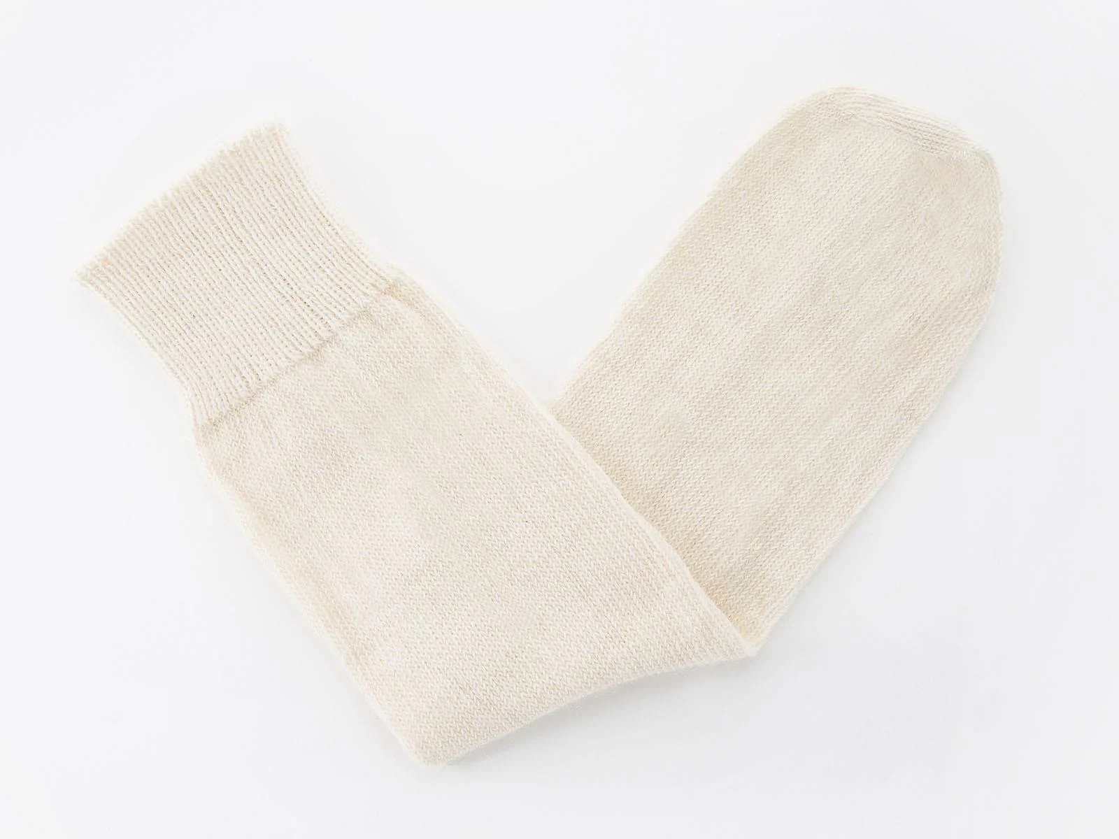 Undyed Alpaca Socks - Cream - Image 3