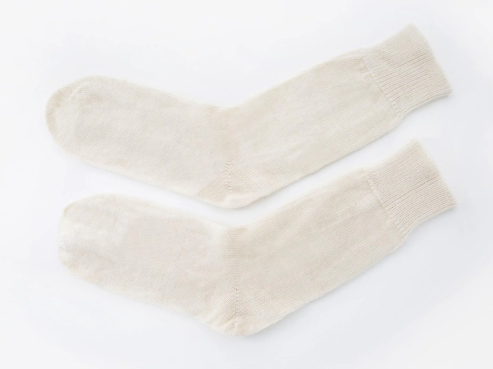 Undyed Alpaca Socks - Cream - Image 2