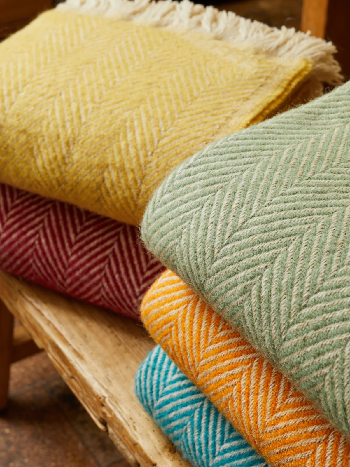 Chevron Recycled Wool Throw - Assorted Colours - Image 5