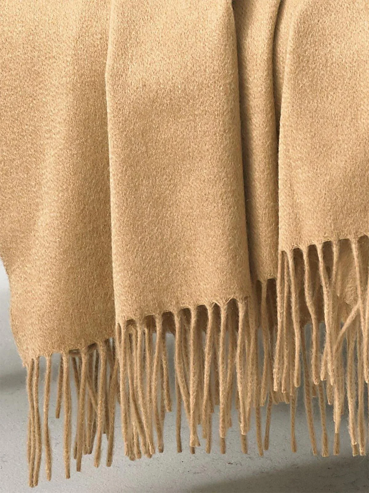 Classic Plain Ripple 100% Cashmere Throw - Camel - Image 3