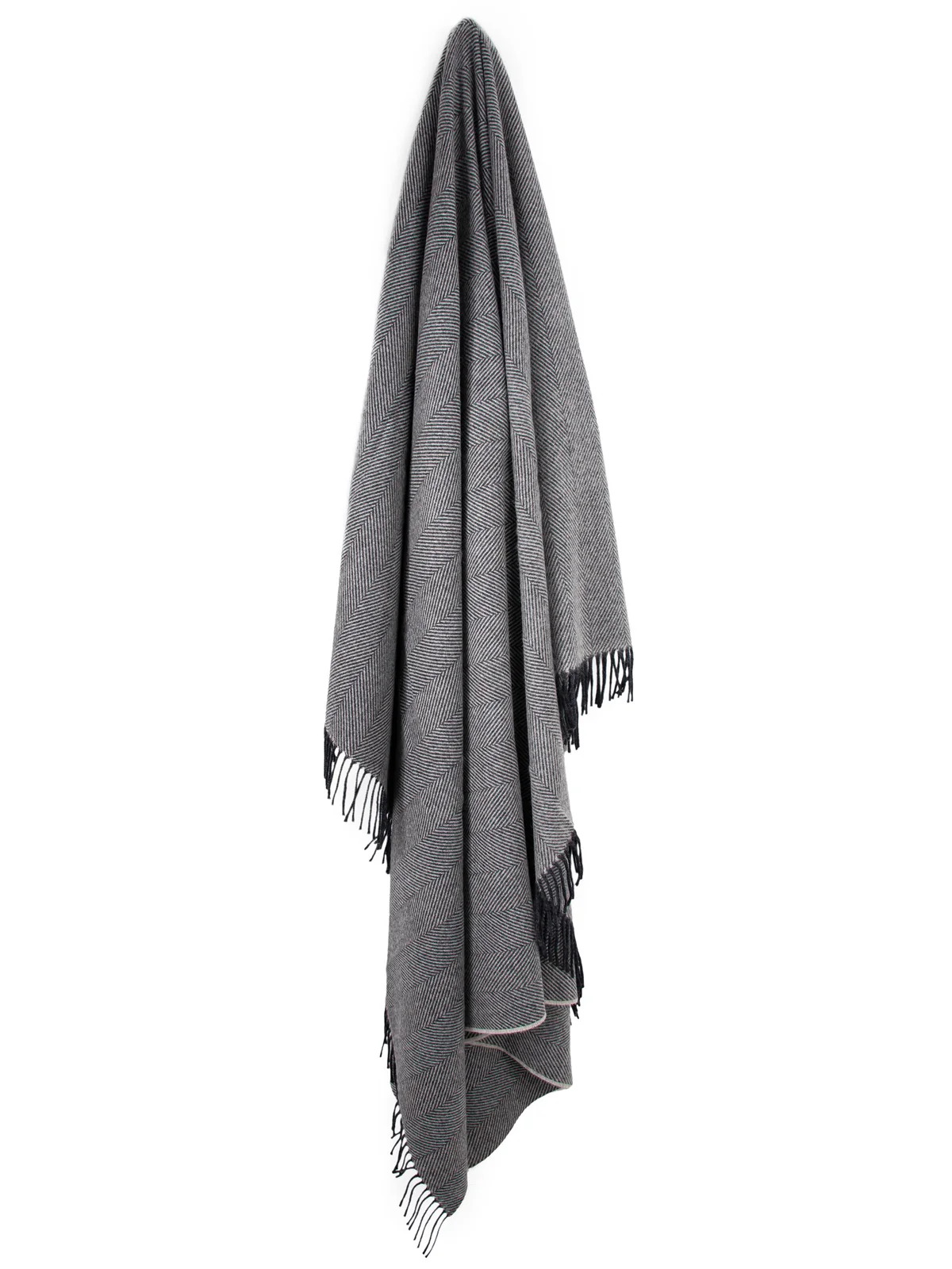Dark Herringbone Lambswool Throws - Image 6