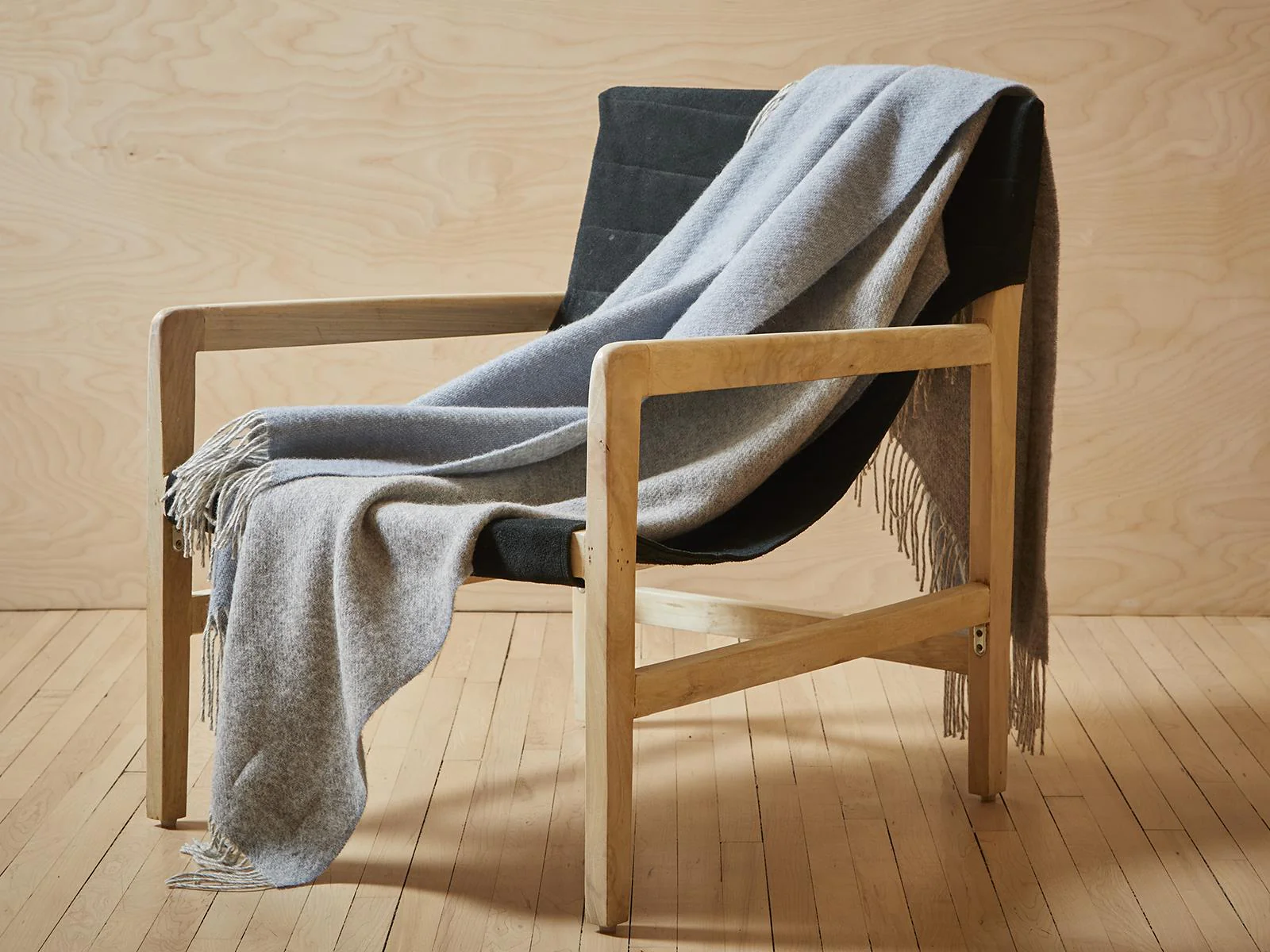 Dartmoor Reversible Pure New Wool Throw - Blue Mist - Image 3