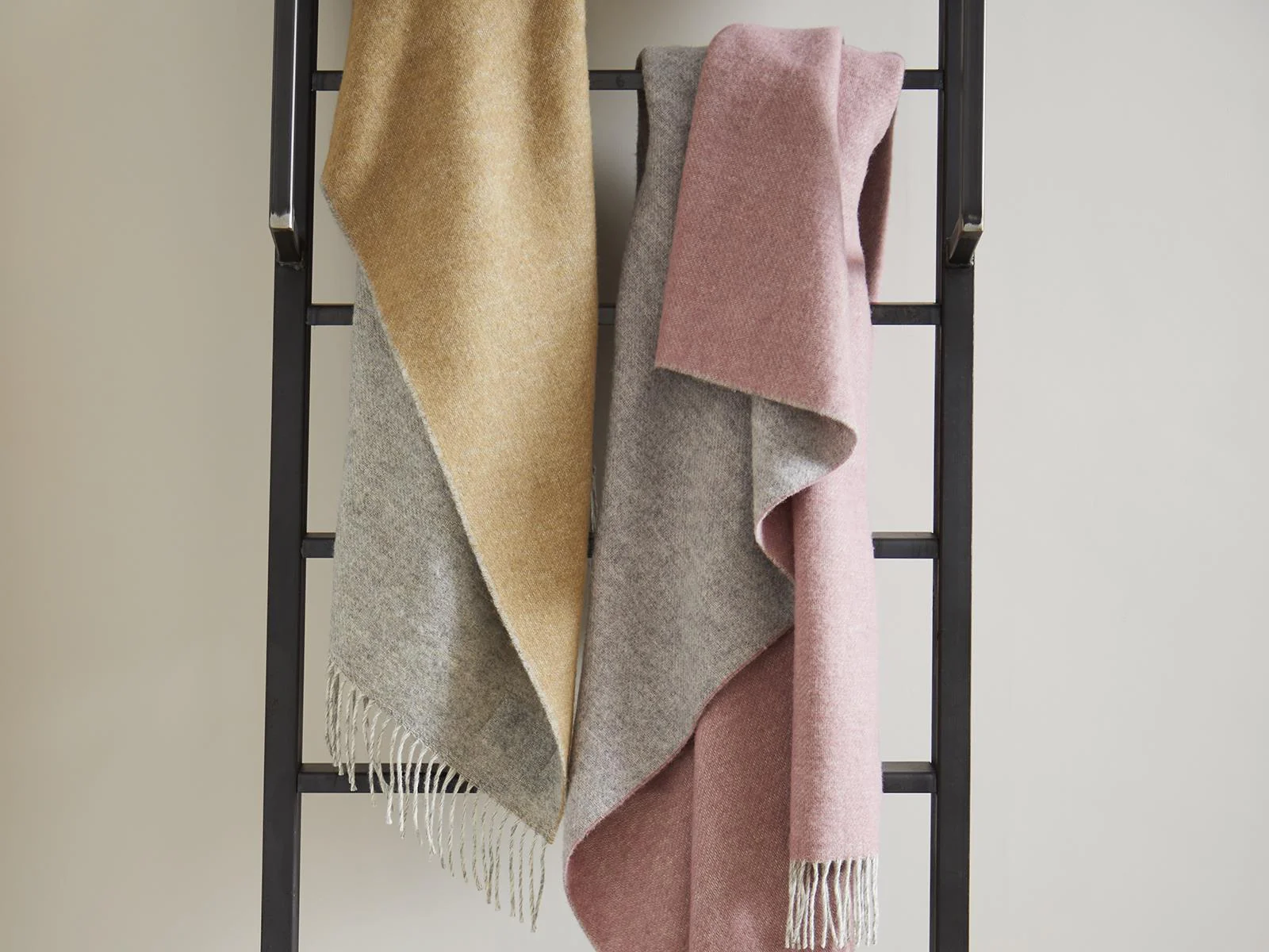 Dartmoor Reversible Pure New Wool Throw - Desert Brown - Image 4