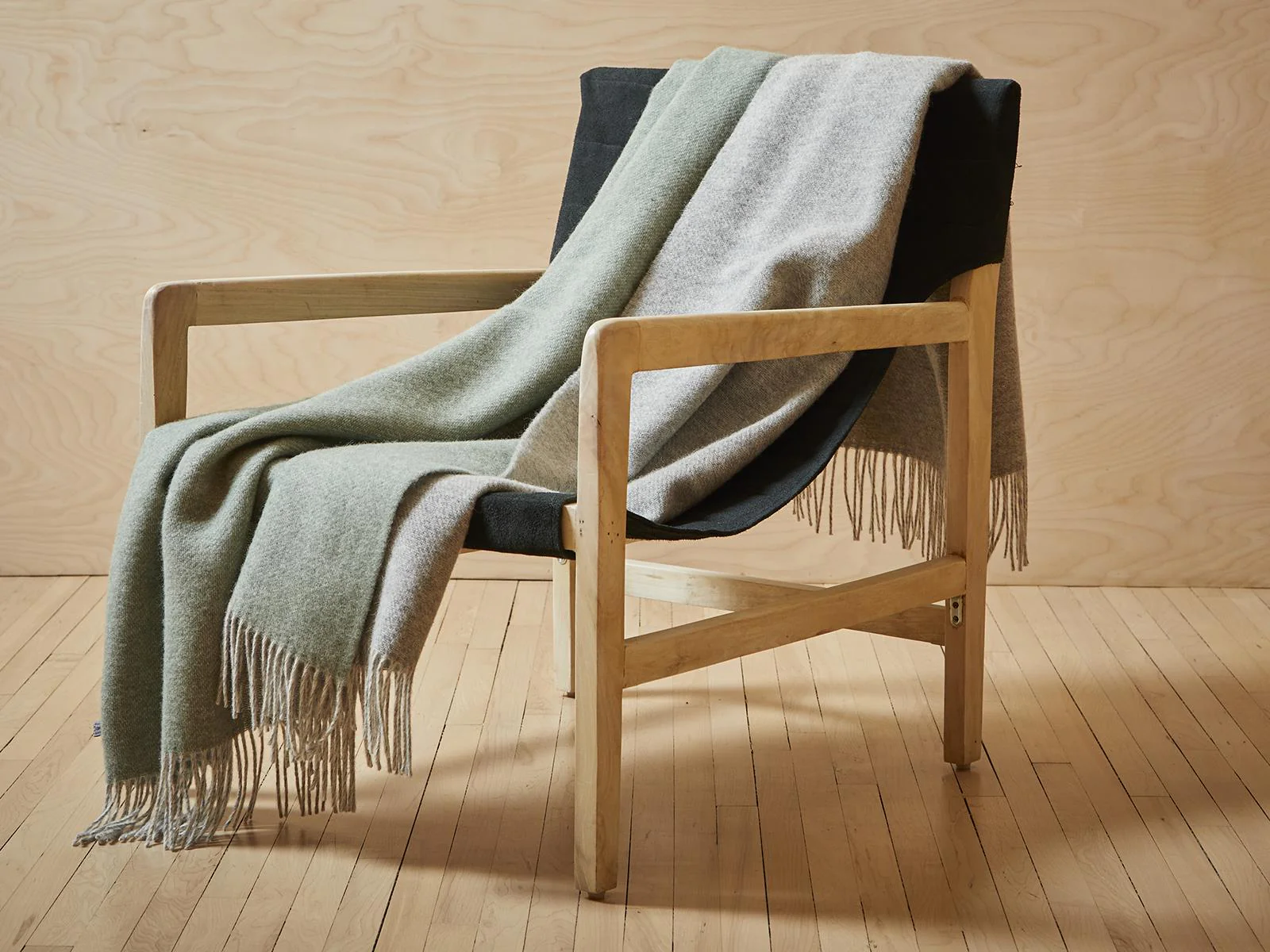 Dartmoor Reversible Pure New Wool Throw - Ice Green - Image 3