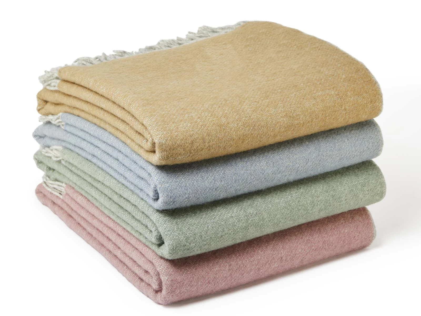 Dartmoor Reversible Pure New Wool Throw - Ice Green - Image 5