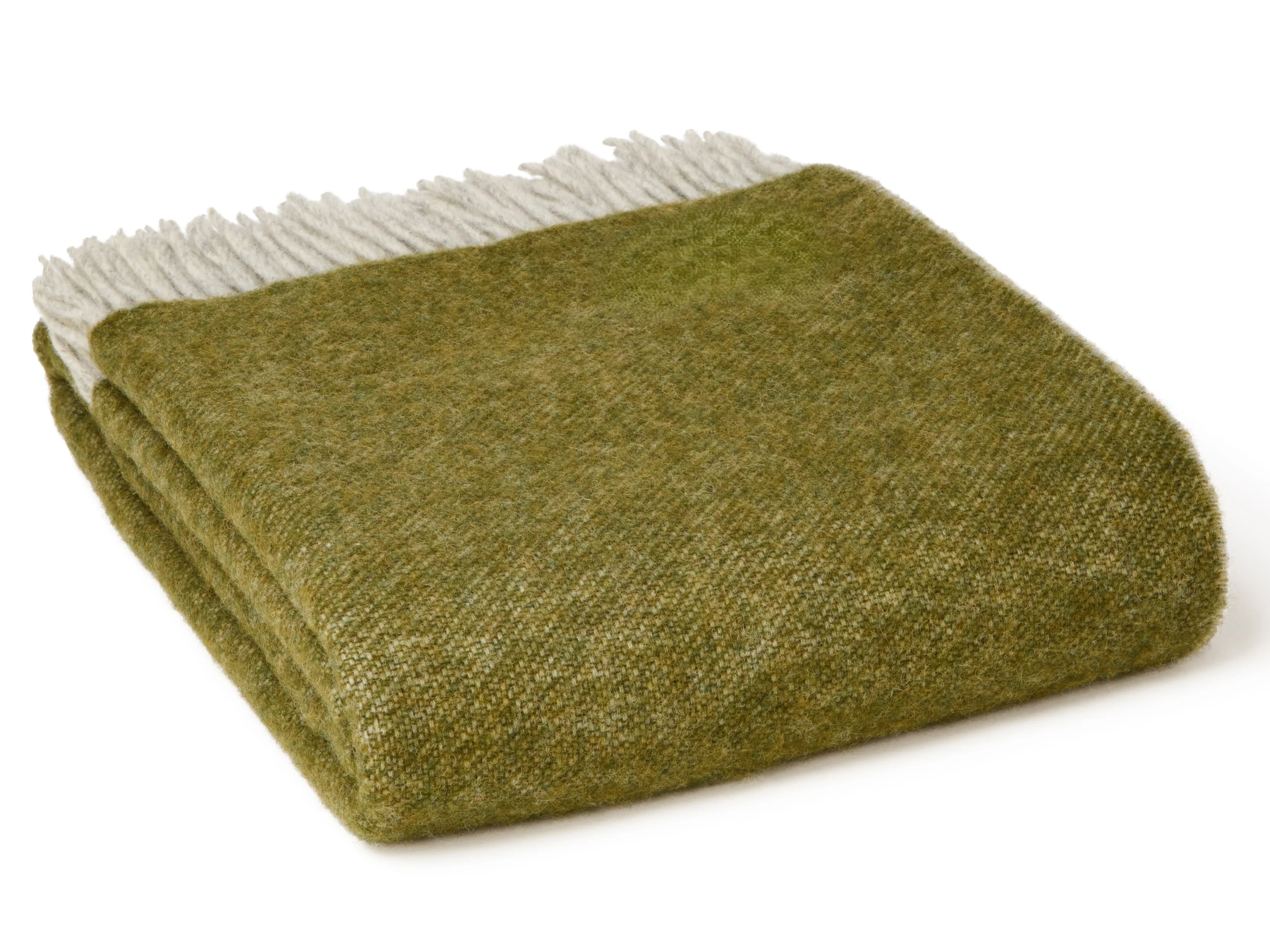 Dartmoor Reversible Pure New Wool Throw - Olive