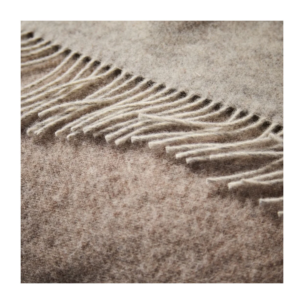 Dartmoor Reversible Pure New Wool Throw - Taupe - Image 3