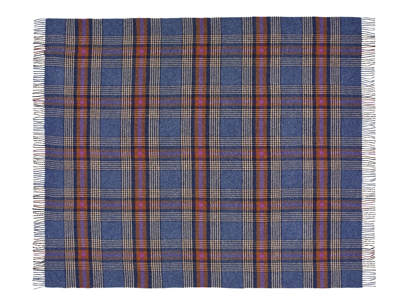 Dorset Shetland Pure New Wool Throw - Mid Blue - Image 3