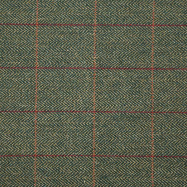 Garforth Tweed Flat Cap - Loxley Green Herringbone - Image 3
