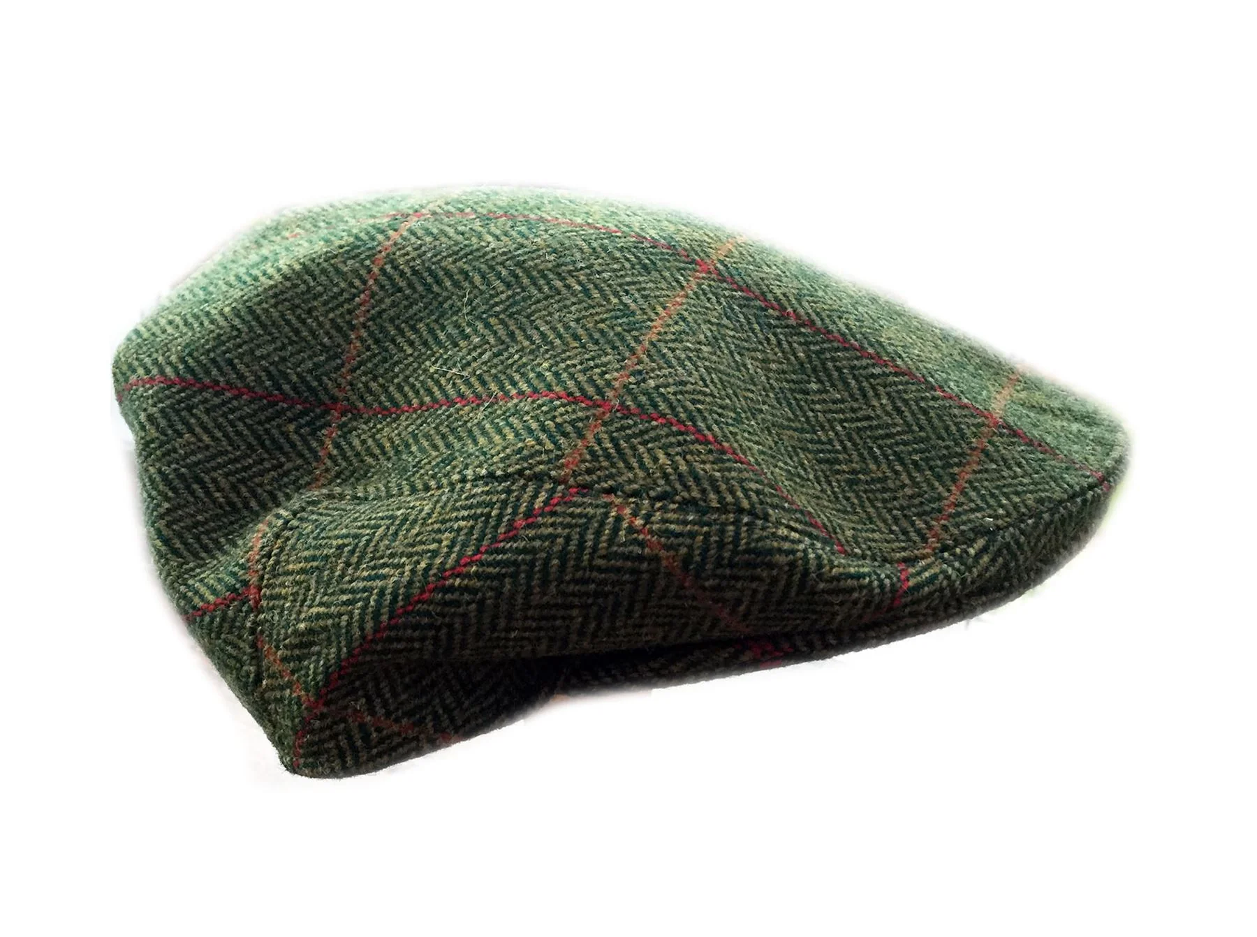 Garforth Tweed Flat Cap - Loxley Green Herringbone - Image 5
