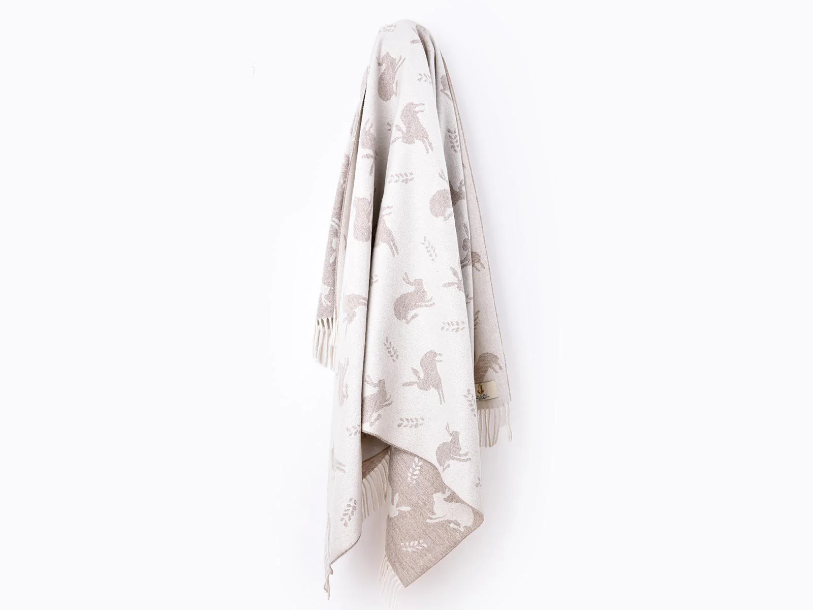 Hare Merino Lambswool Throw - Fawn - Image 4