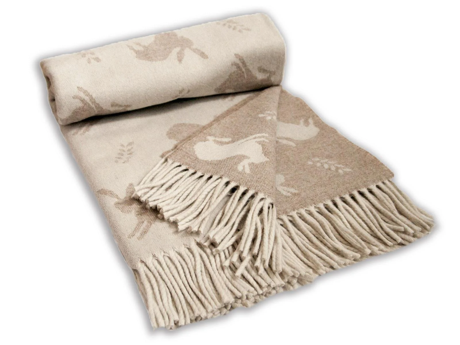 Hare Merino Lambswool Throw - Fawn - Image 7