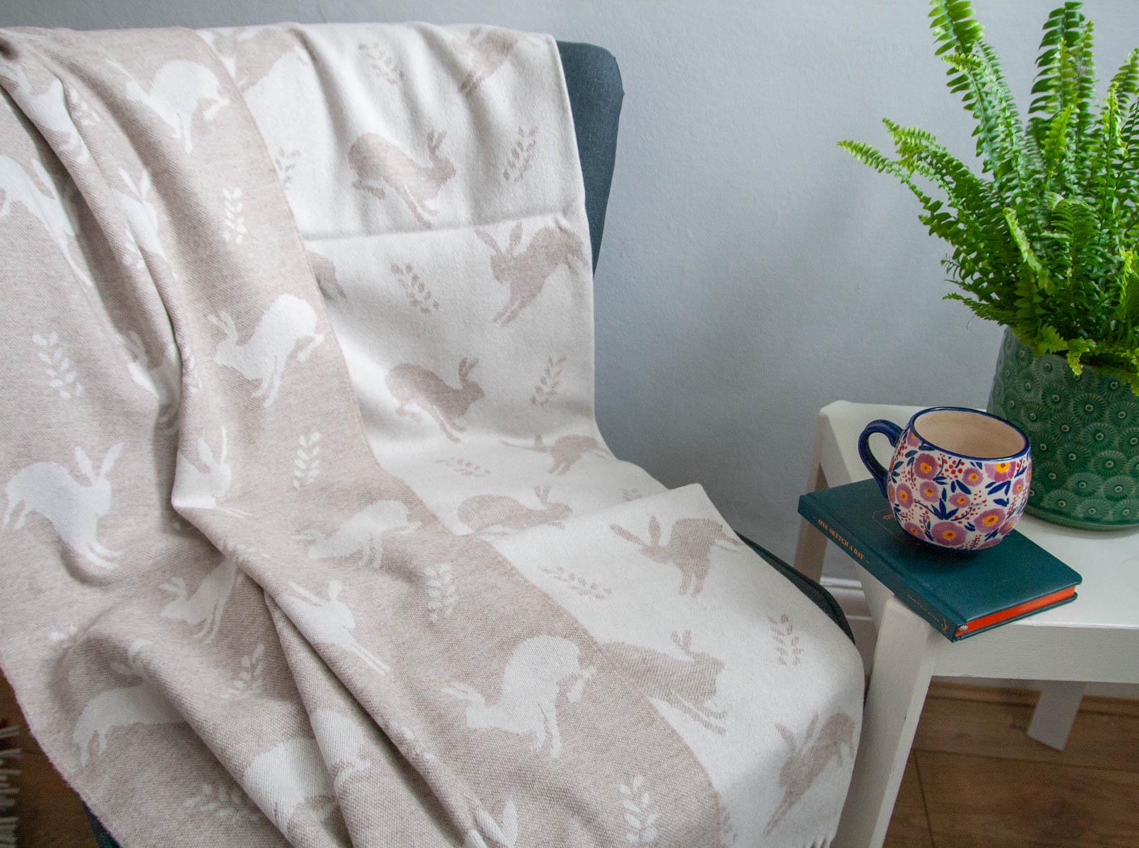 Hare Merino Lambswool Throw - Fawn - Image 8