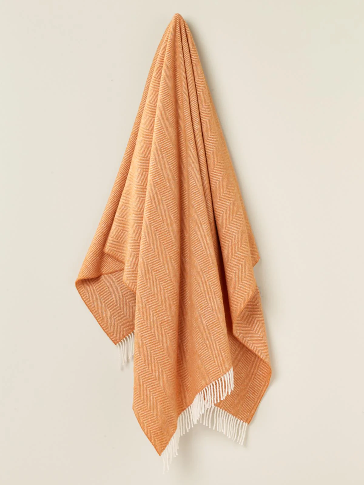 Herringbone Merino Lambswool Throw - Saffron - Image 2