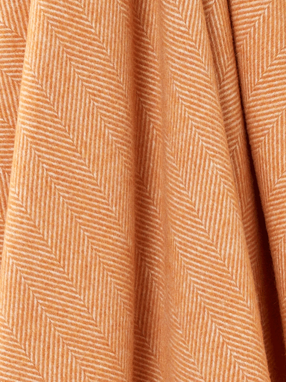 Herringbone Merino Lambswool Throw - Saffron - Image 3