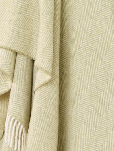 Herringbone Merino Lambswool Throw - Sage - Image 3