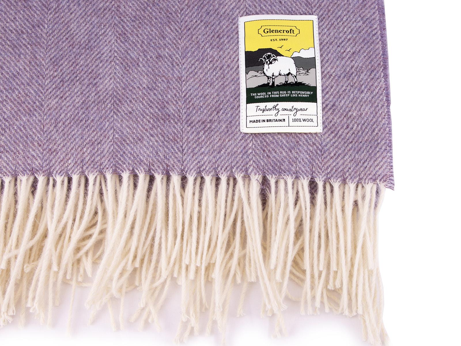 Herringbone Pure New Wool Blanket - Heather - Image 3