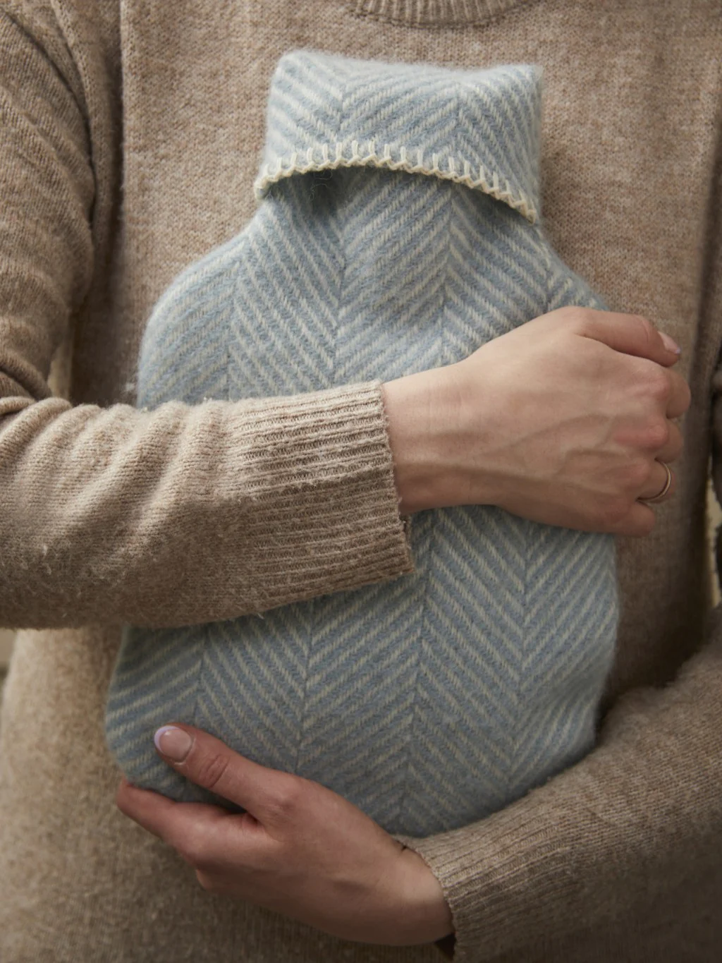 Herringbone Pure New Wool Hot Water Bottle - Image 3