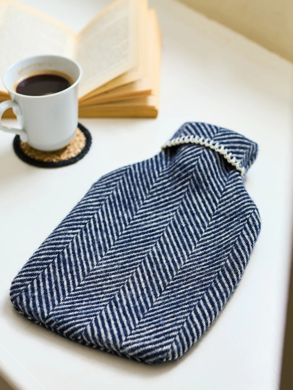 Herringbone Pure New Wool Hot Water Bottle - Image 5
