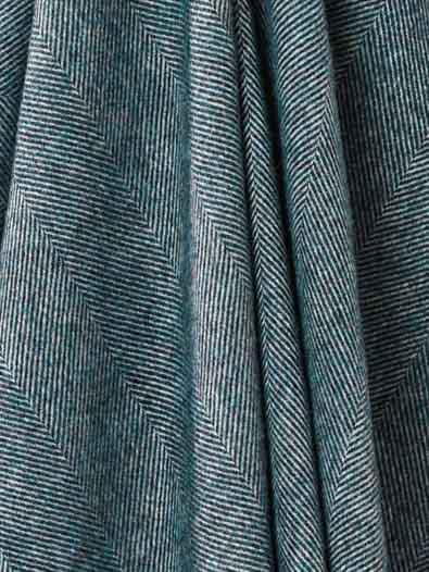 Herringbone Shetland Pure New Wool Throw - Teal - Image 3