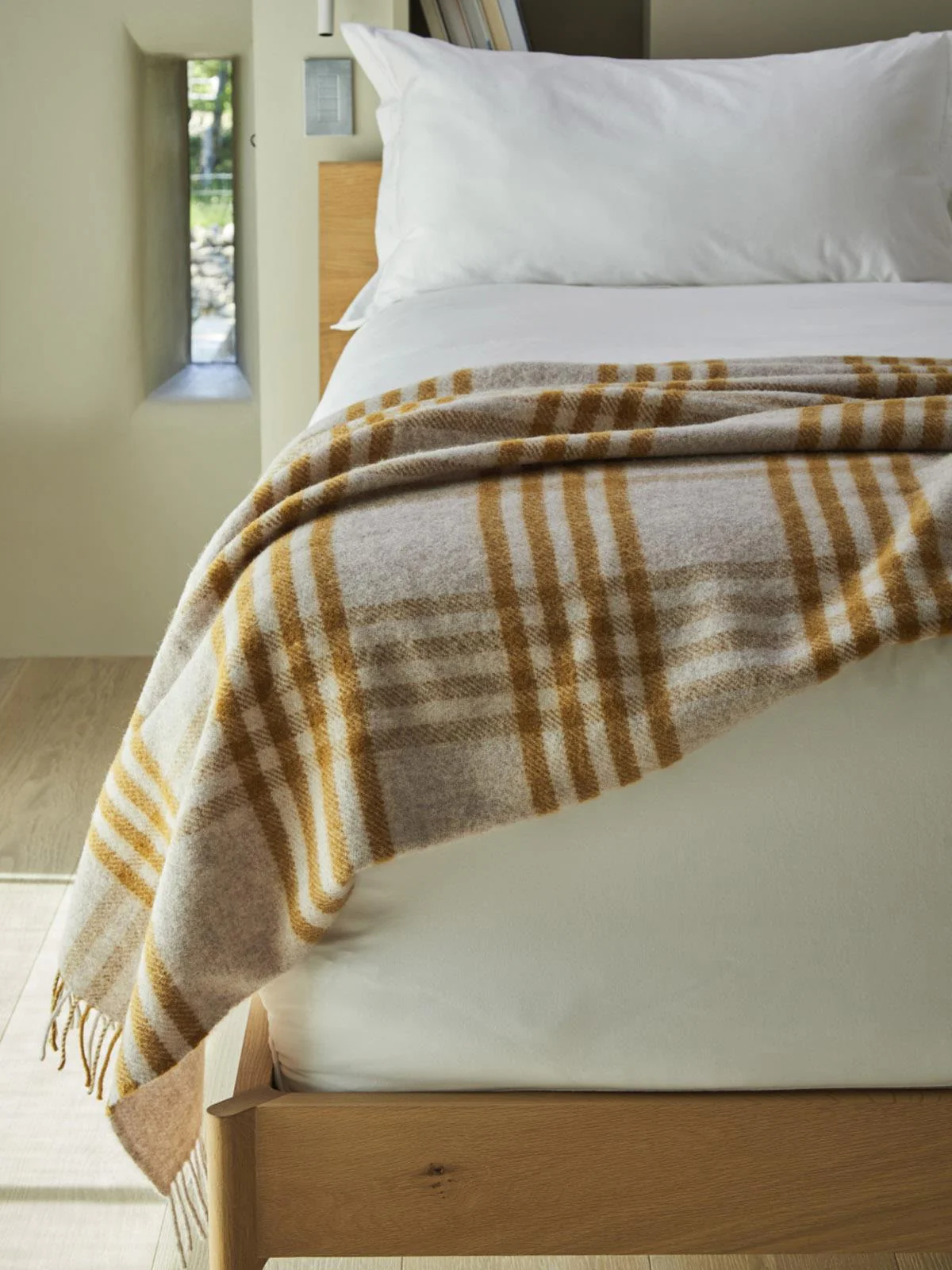 Hex XL Pure New Wool Throw - English Mustard - Image 3
