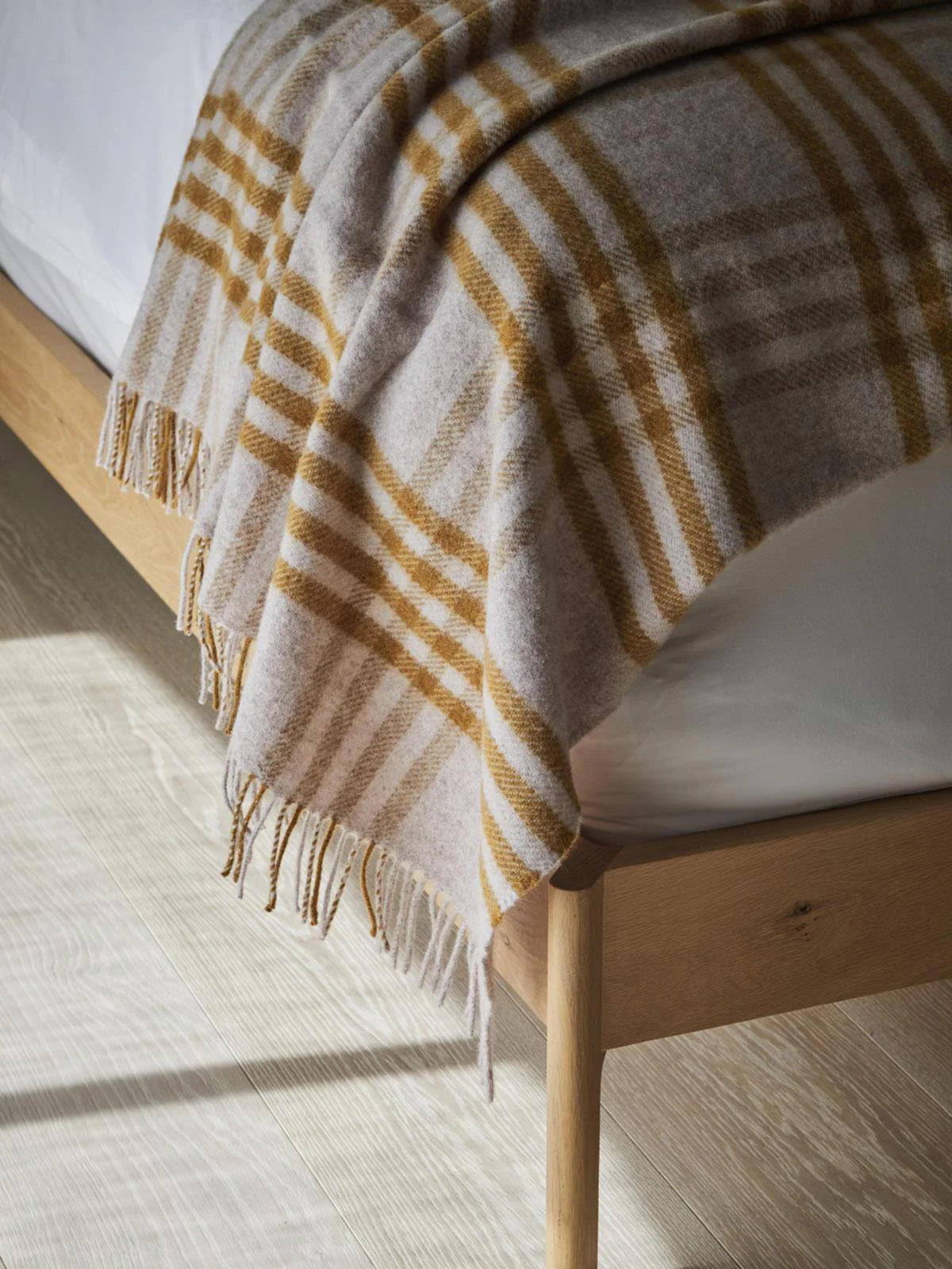 Hex XL Pure New Wool Throw - English Mustard - Image 4