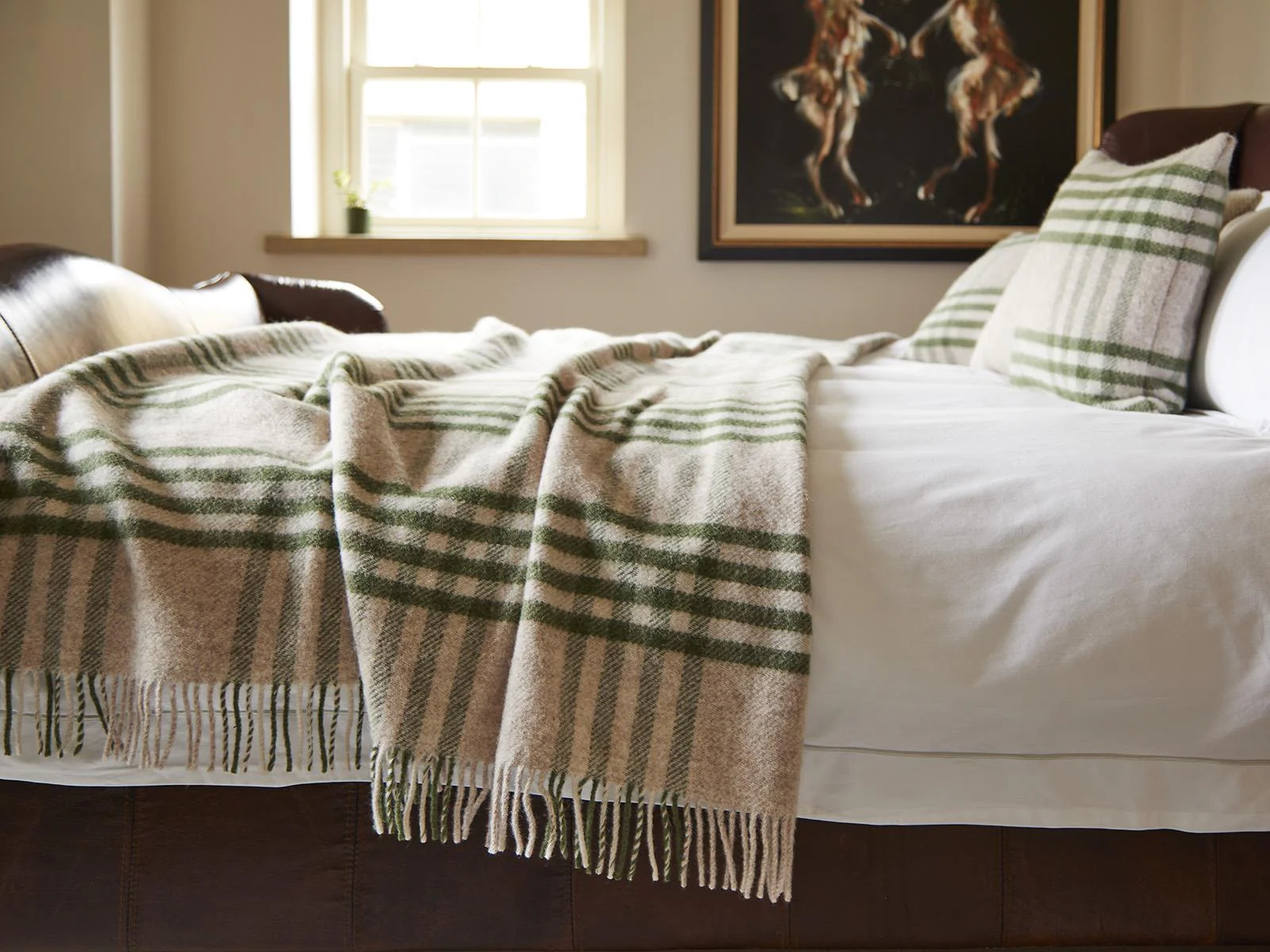Hex XL Pure New Wool Throw - Olive - Image 2