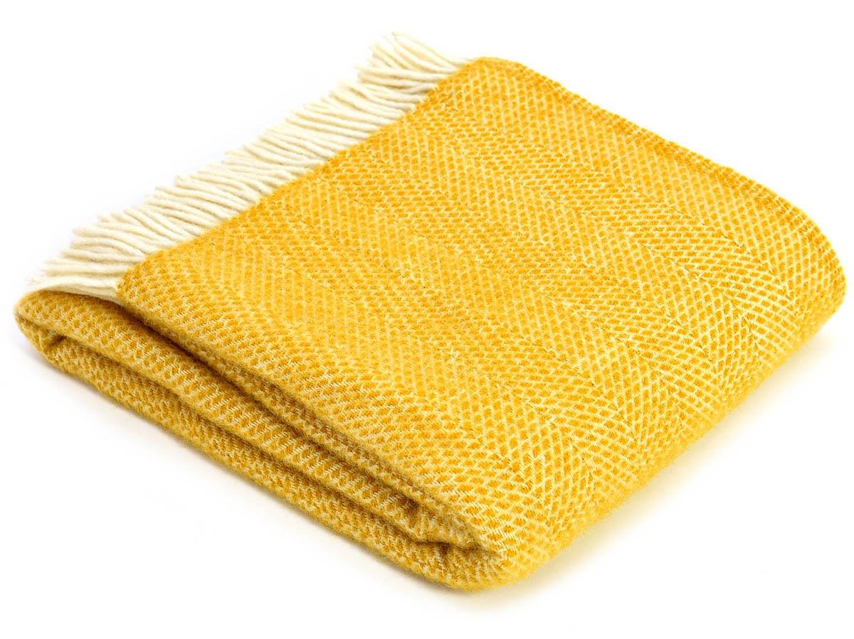 Honeycomb Pure New Wool Throw - Golden Yellow - Image 7