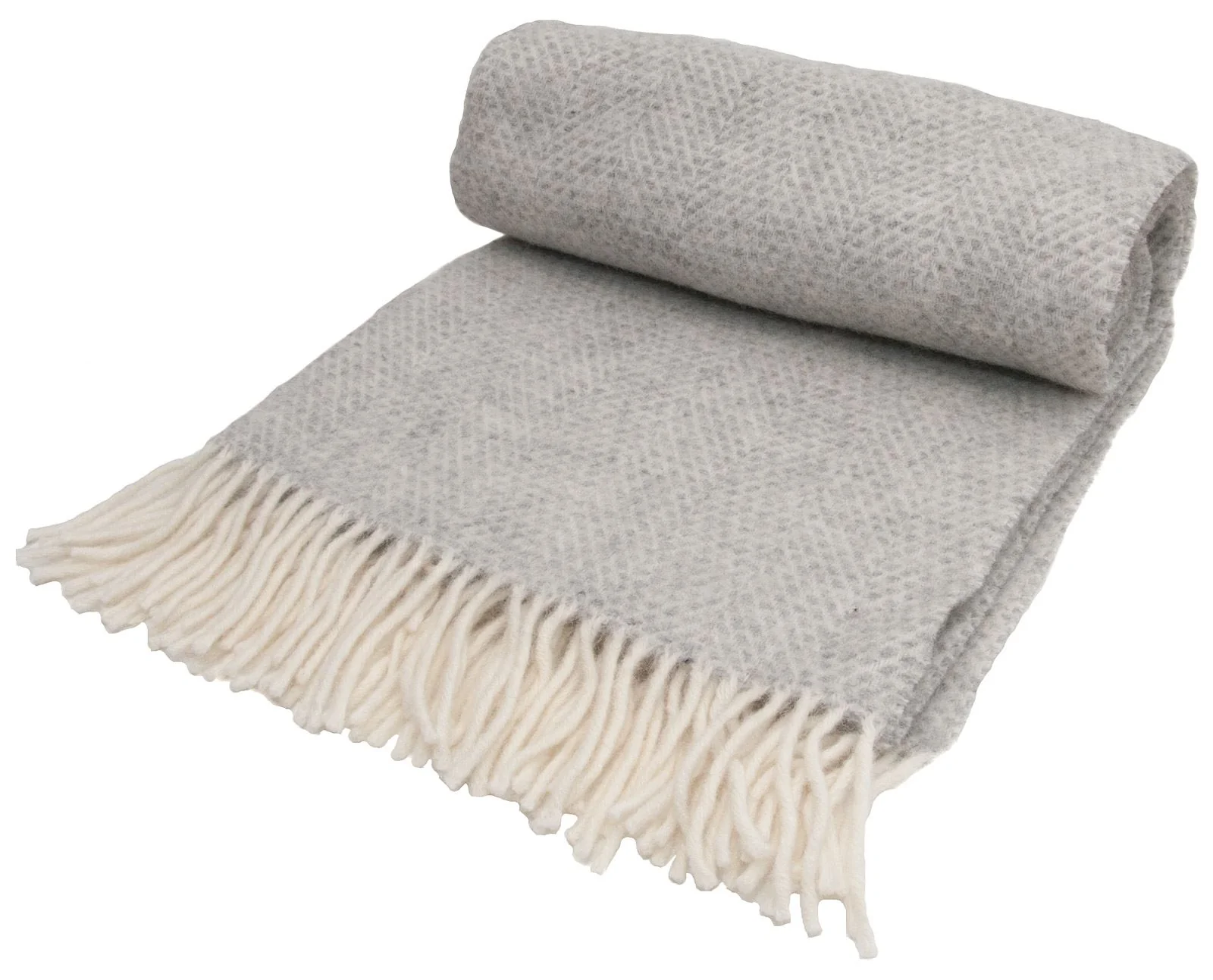 Honeycomb Pure New Wool Throw - Grey - Image 6