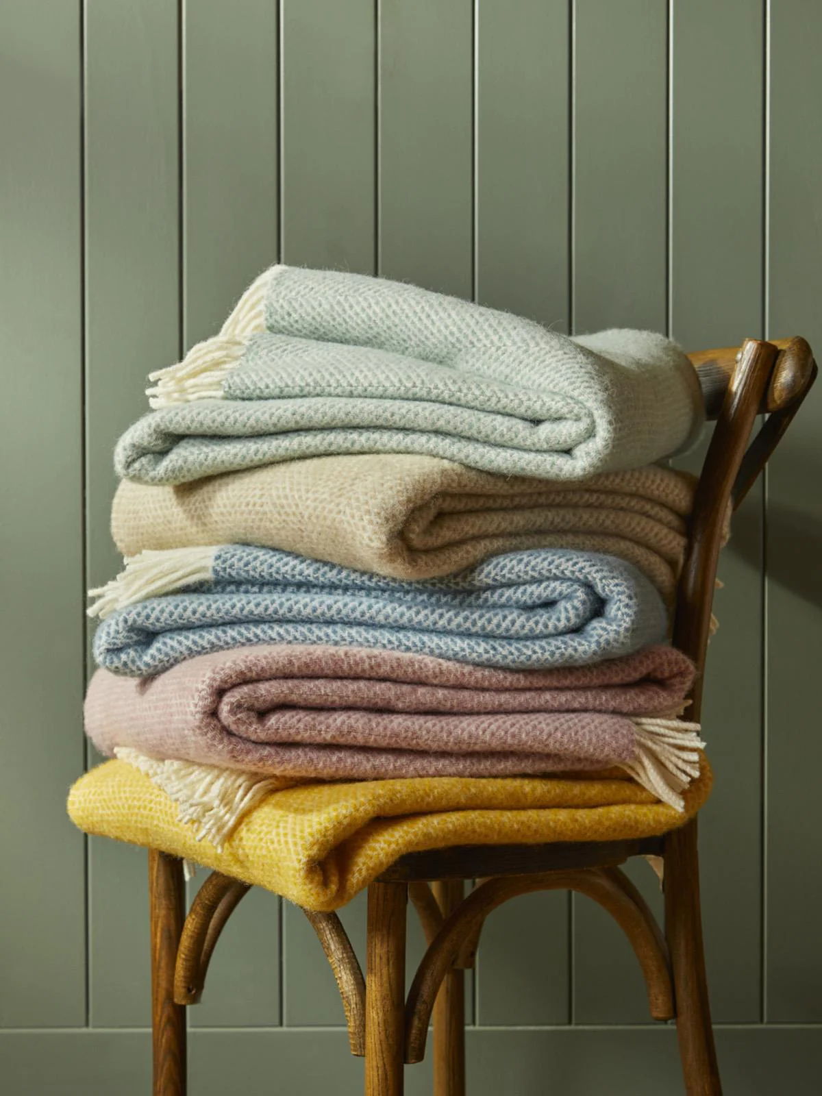 Honeycomb Pure New Wool Throw - Oatmeal - Image 3