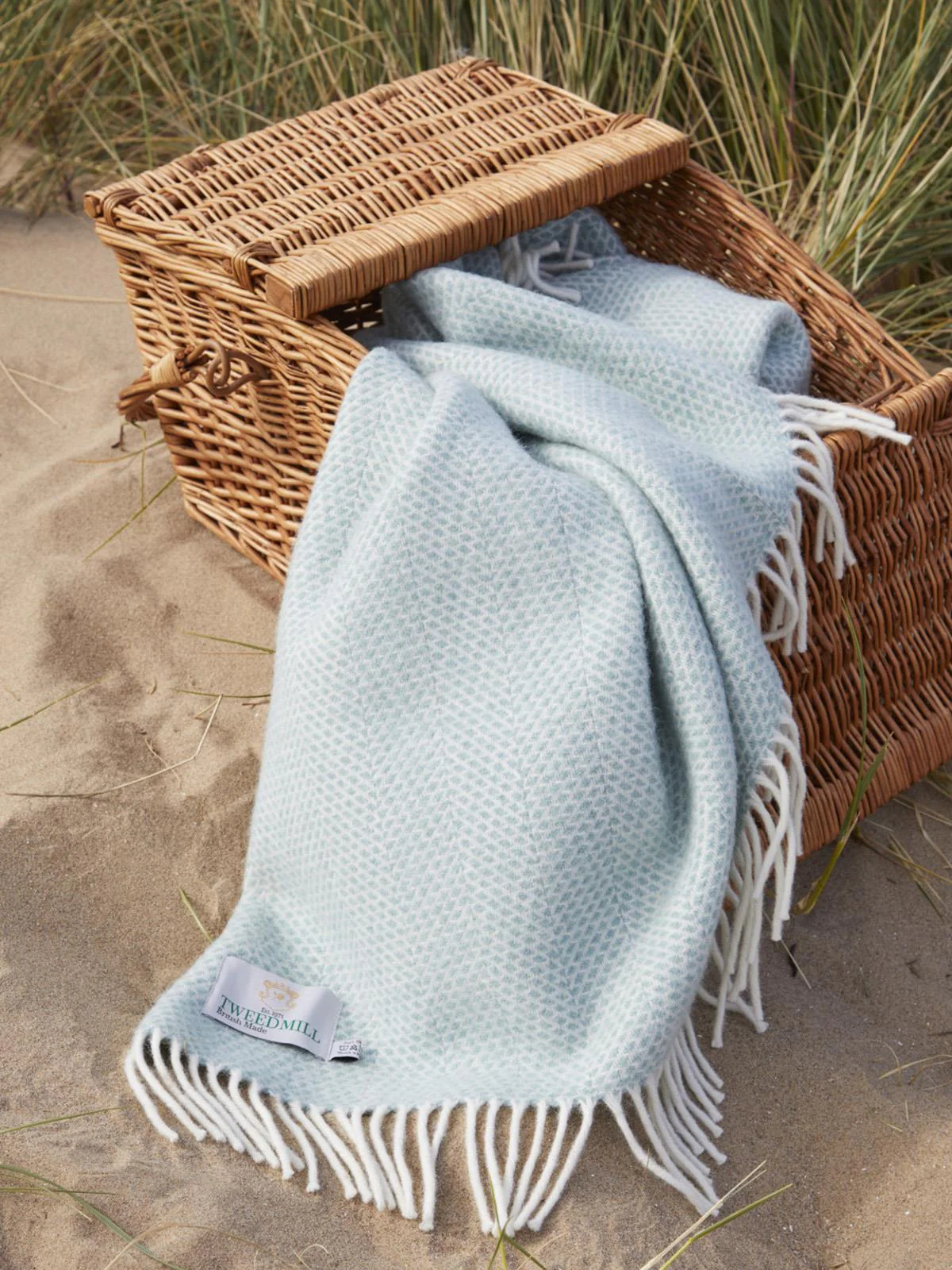 Honeycomb Pure New Wool Throw - Ocean - Image 6