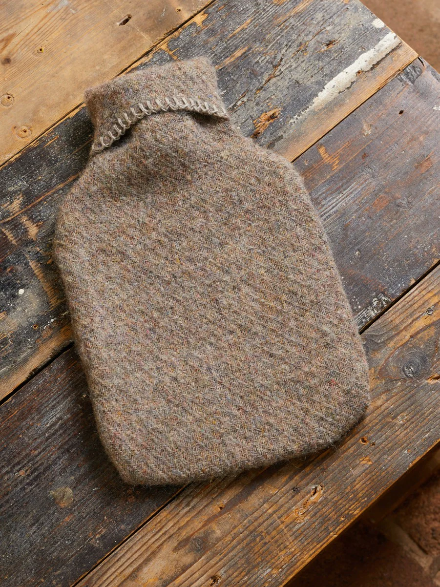 Hot Water Bottle with Recycled Wool Cover - Almond - Image 3