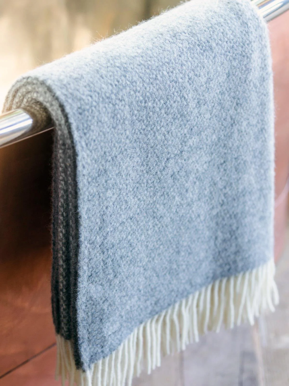 Illusion Pure New Wool Throw - Grey - Image 6